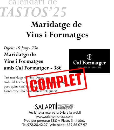 Tast MARIDATGE de Vins i Formatges amb CAL FORMATGER 2.0